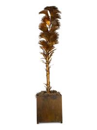 A Pair of Gilt Metal Palm Trees in the Manner of Hans Kögl — 20th Century