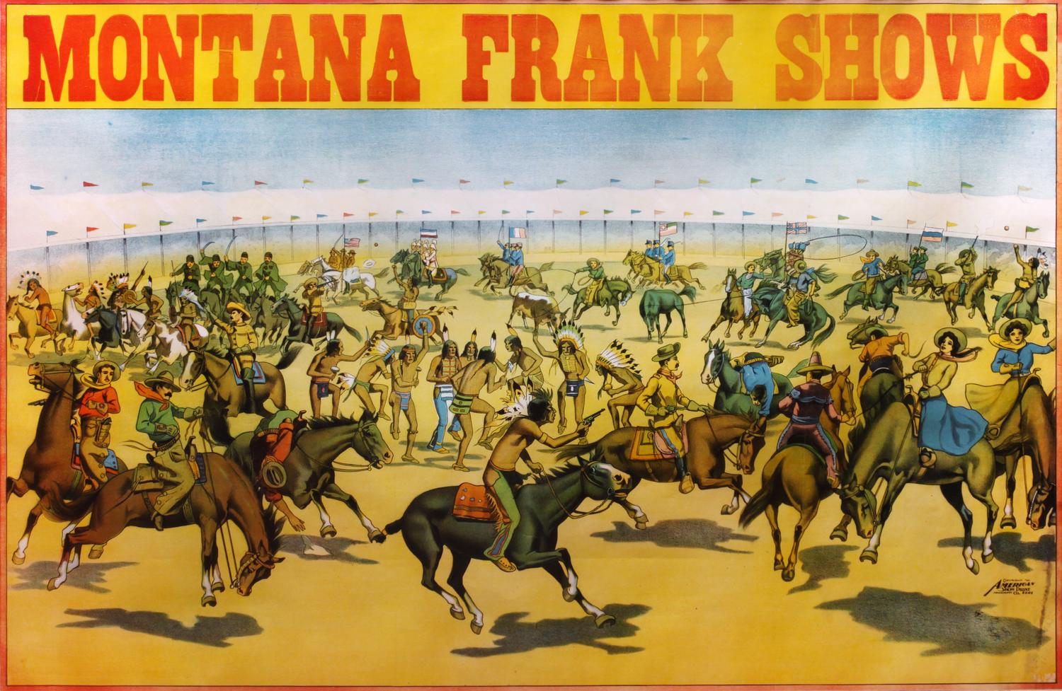 Montana Frank Shows sight: 26 1/4 x 40 1/2 inches — Circa 1910