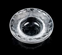 A Lalique Frosted Glass Nut Dish Diameter 3 3/4 inches.
