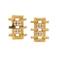 Diamond and Yellow Gold Earrings