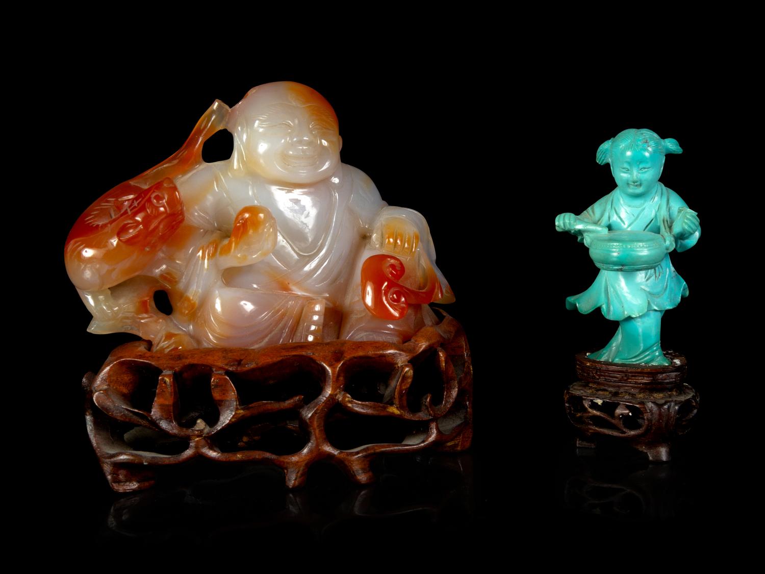 Two Chinese Hardstone Figures