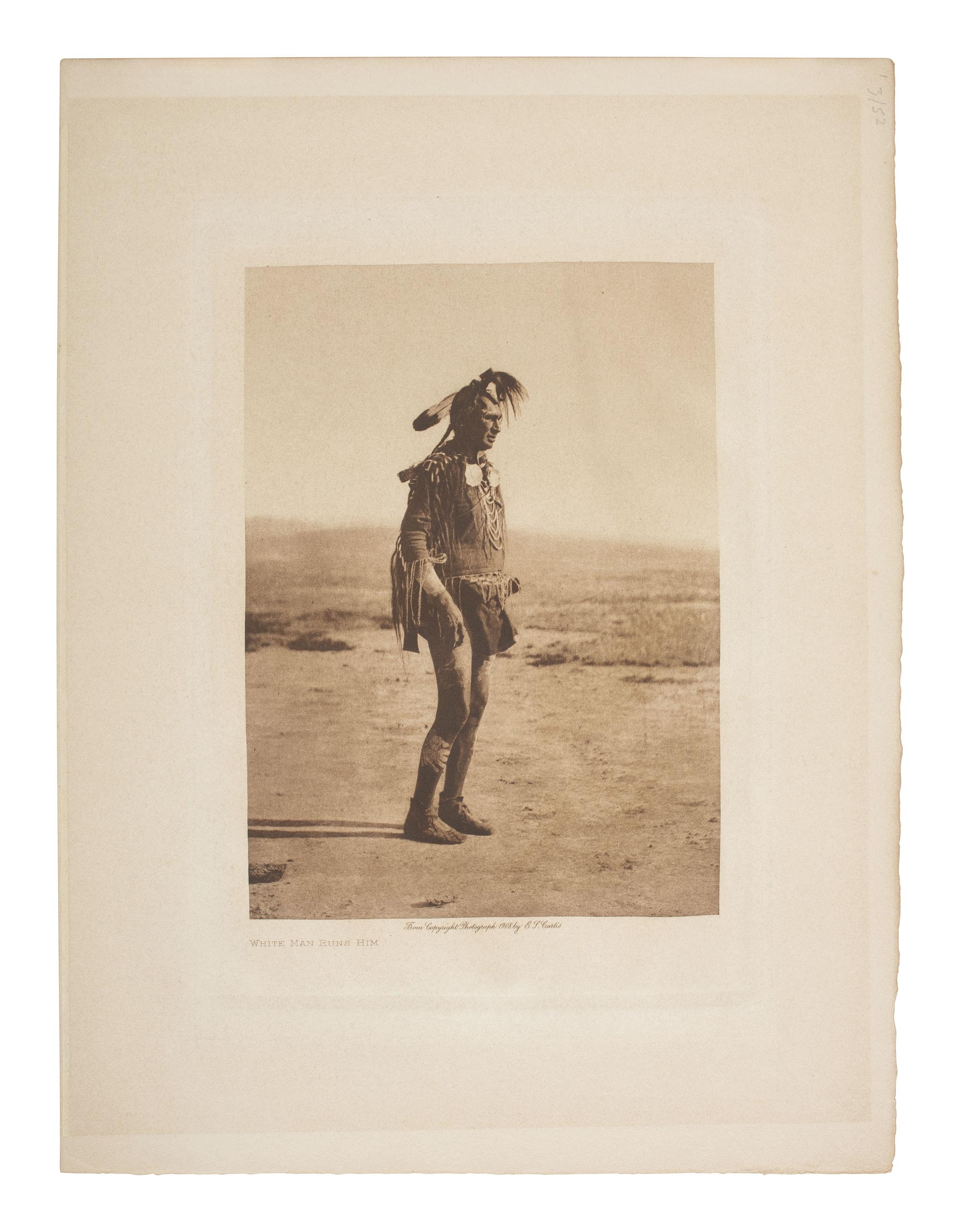 [CUSTER, George A.] CURTIS, Edward. 2 photogravures incl. Custer's Monument and White Man Runs Him.
