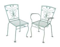 Six Salterini Laurel Wrought Iron Dining Chairs — 20TH CENTURY
