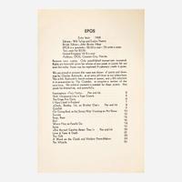 [Counter-Culture] Bukowski, Charles EPOS: A Quarterly of Poetry