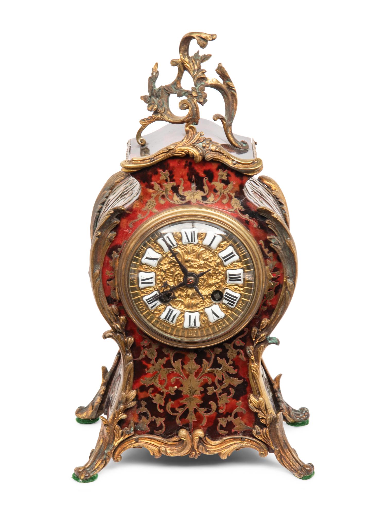 A Napoleon III Boulle Mantle Clock