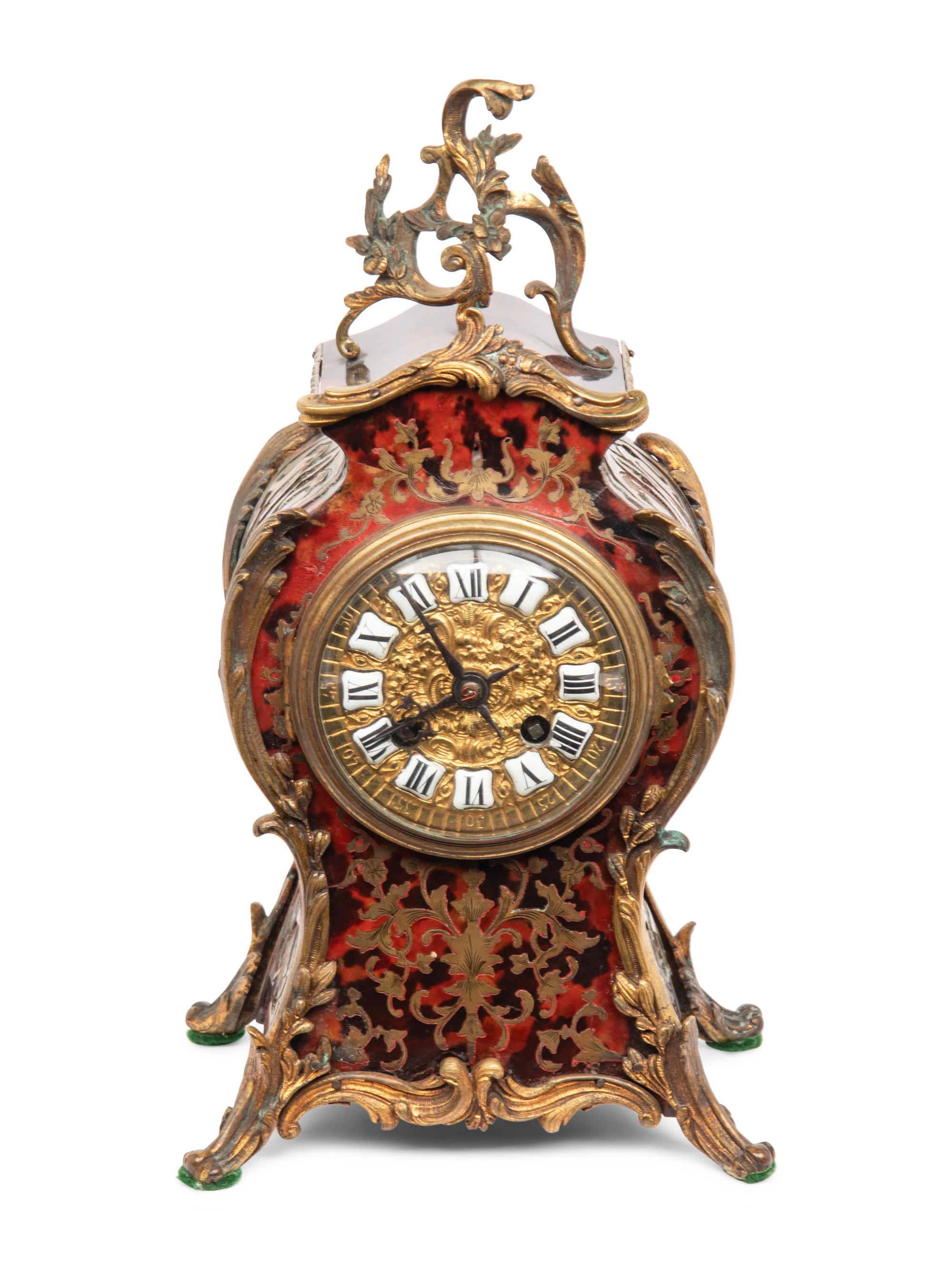 A Napoleon III Boulle Mantle Clock