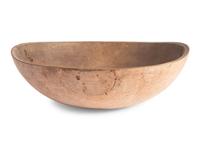 Four Stained and Carved Wood Bread Bowls