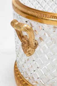 A Pair of Continental Gilt Bronze Mounted Cut Glass Jardinières