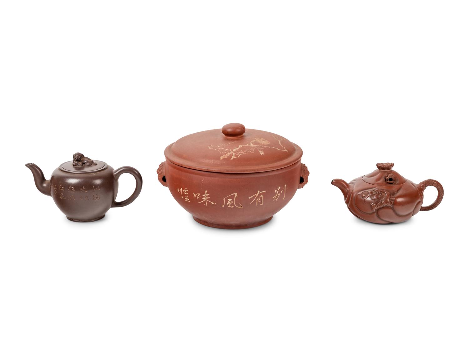 Three Chinese Zisha Potteries