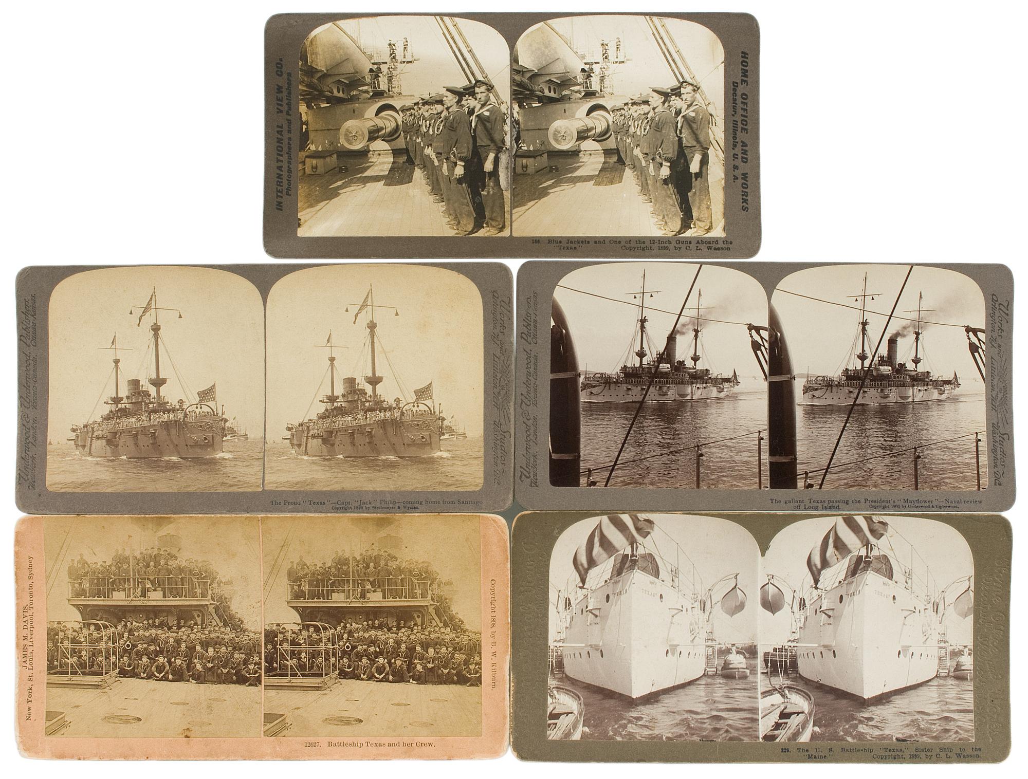 [EARLY PHOTOGRAPHY]. Collection 52 stereoviews dating from the 19th-20th century, highlighted by H.A. Doerr Stereoview of the Alamo.