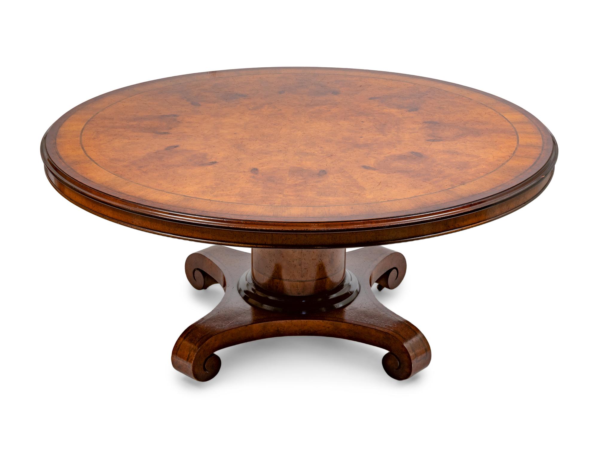 An Edwardian Inlaid and Veneered Center Table