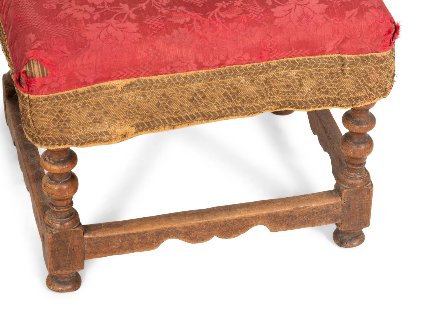 A Pair of Jacobean Style Walnut Low Chairs