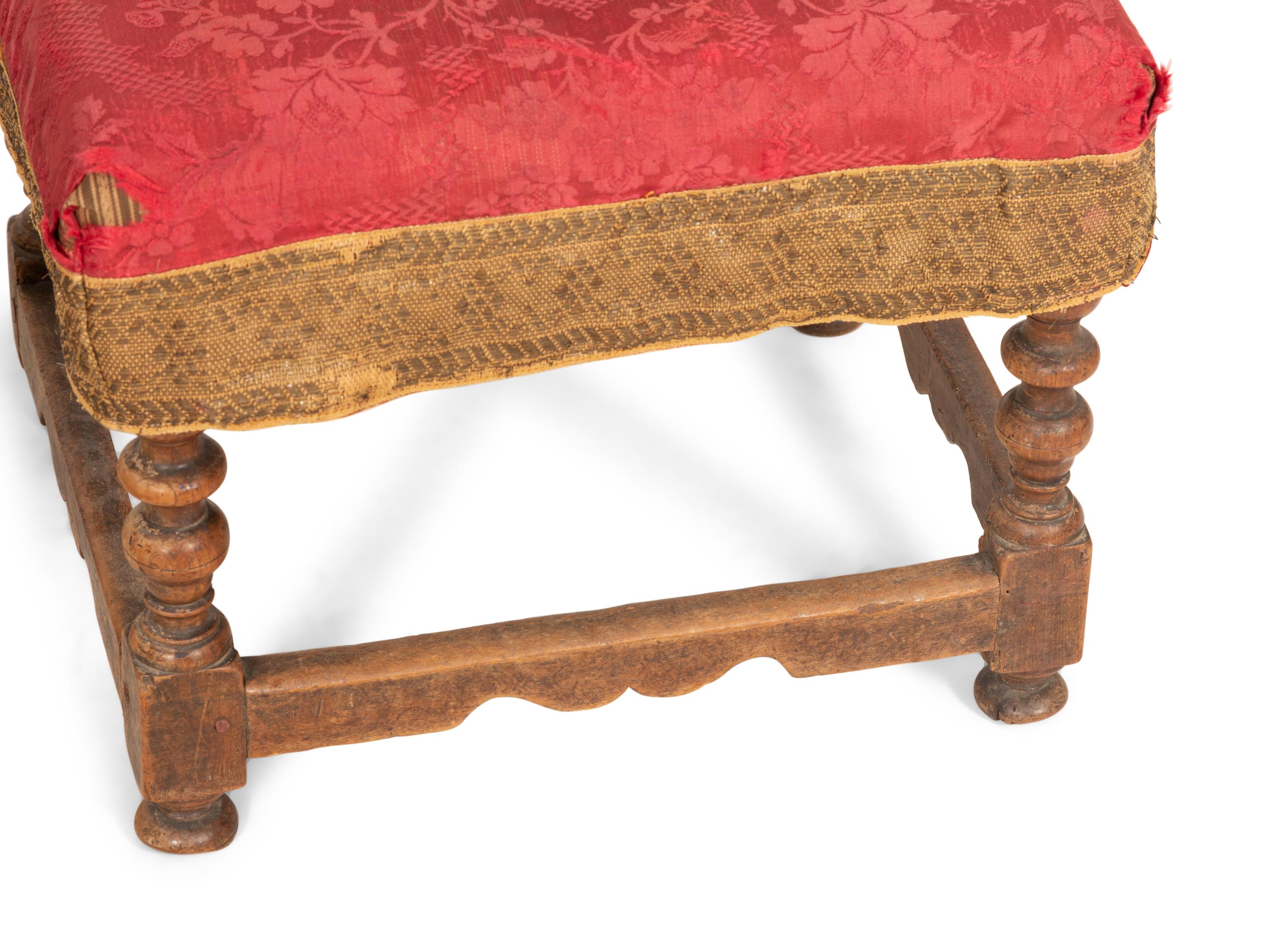 A Pair of Jacobean Style Walnut Low Chairs