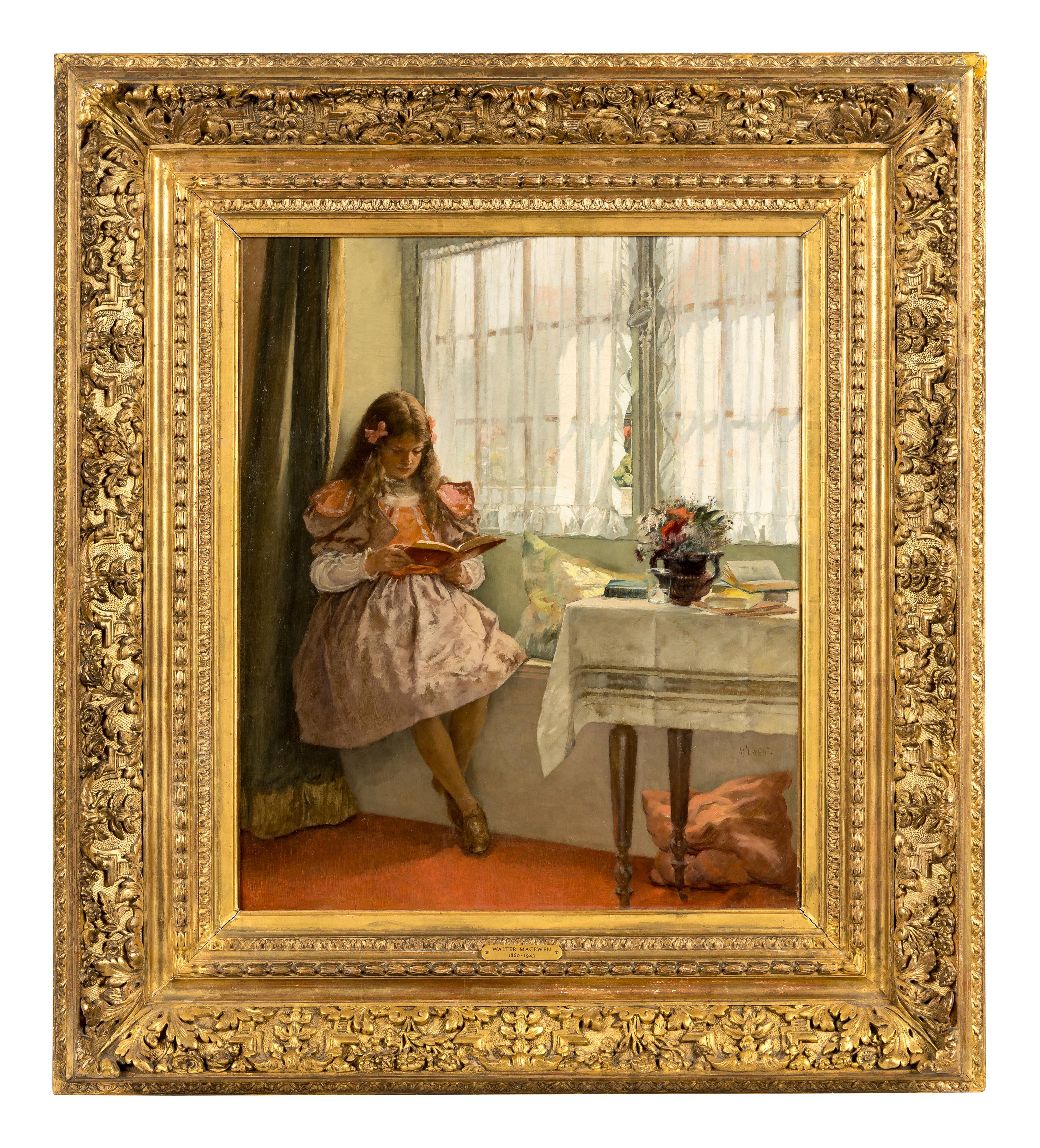 A Young Girl Reading by the Window