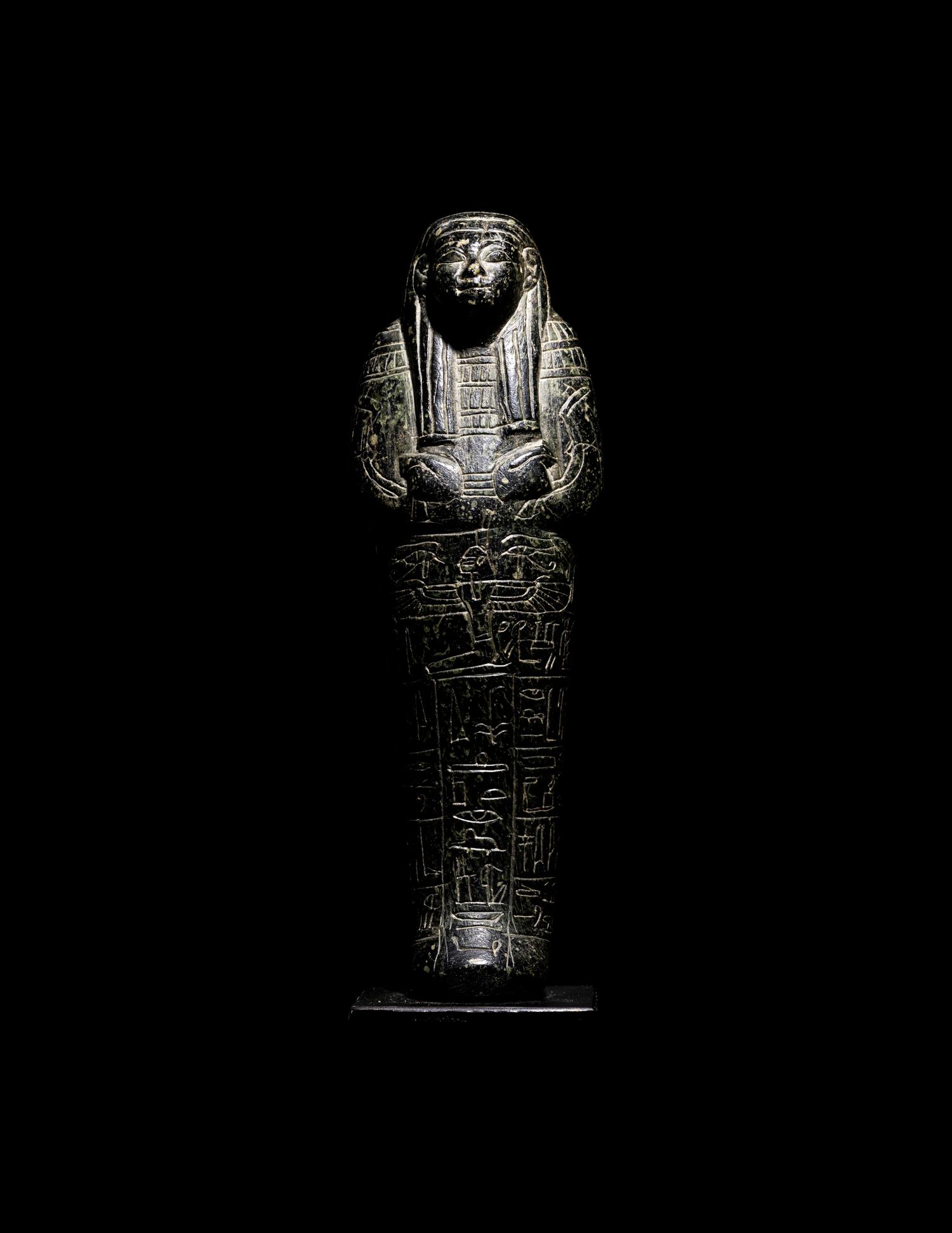 An Egyptian Serpentine Ushabti for May