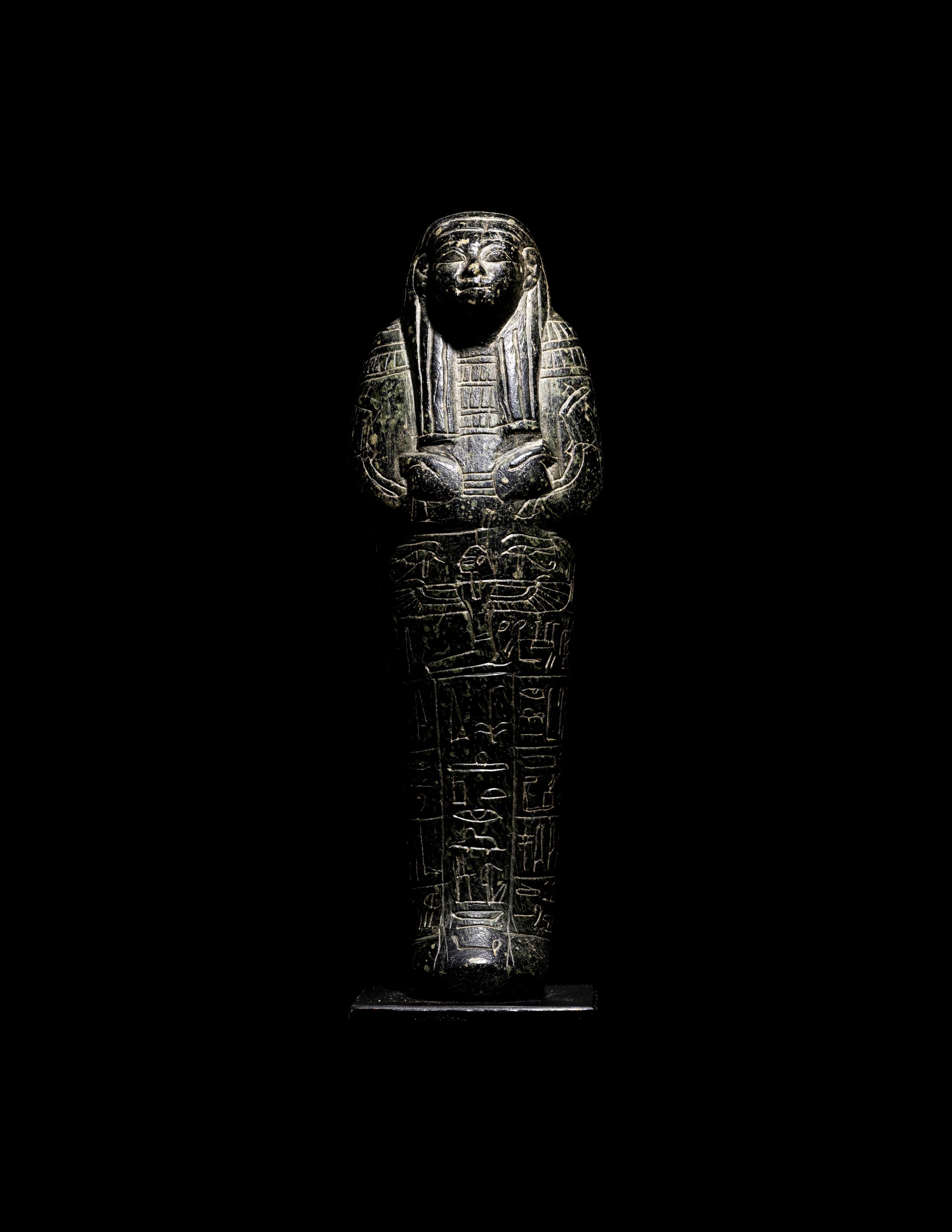 An Egyptian Serpentine Ushabti for May