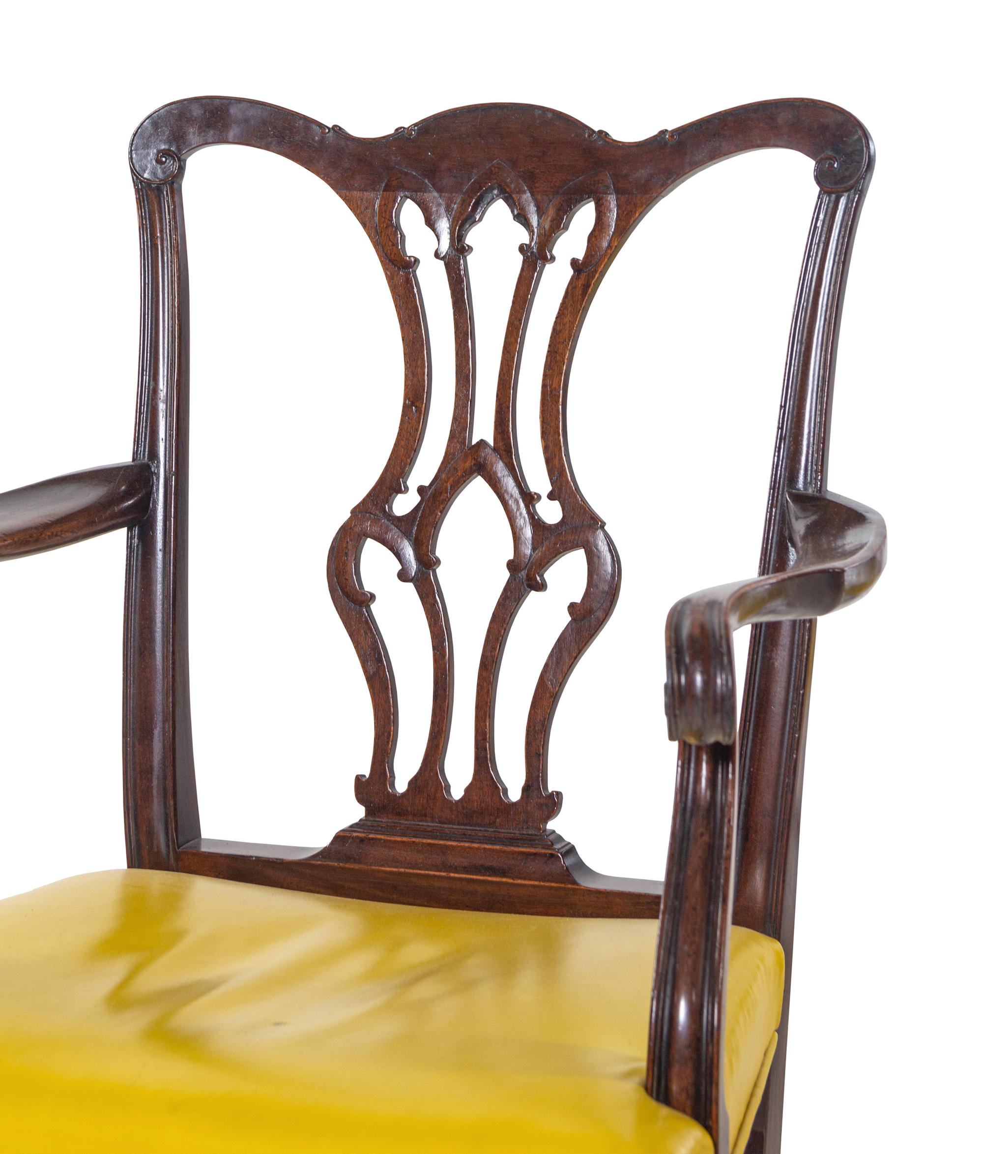 A Set of Ten Chippendale Style Mahogany Dining Chairs