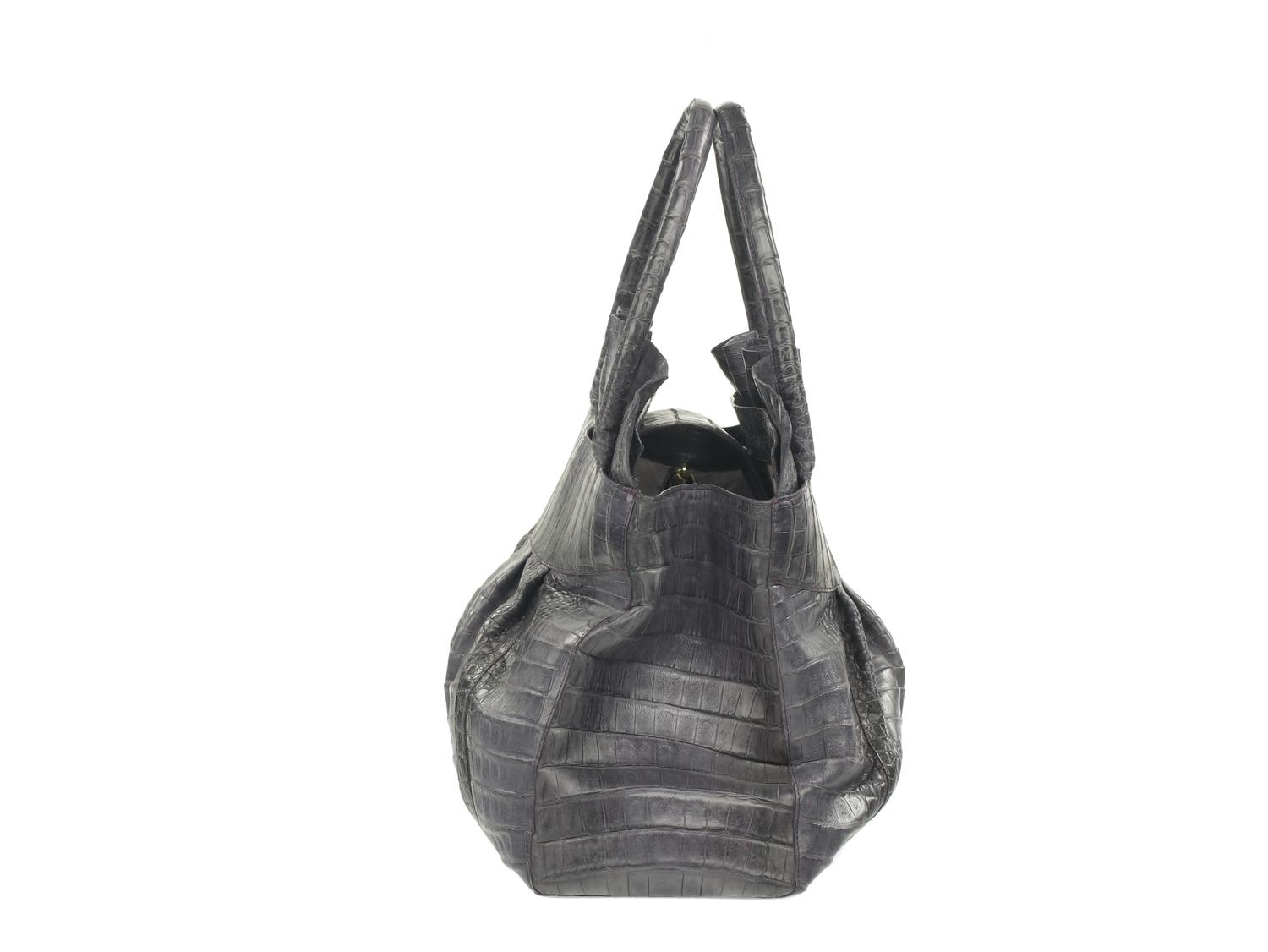 Nancy Gonzalez Purple Crocodile Handbag