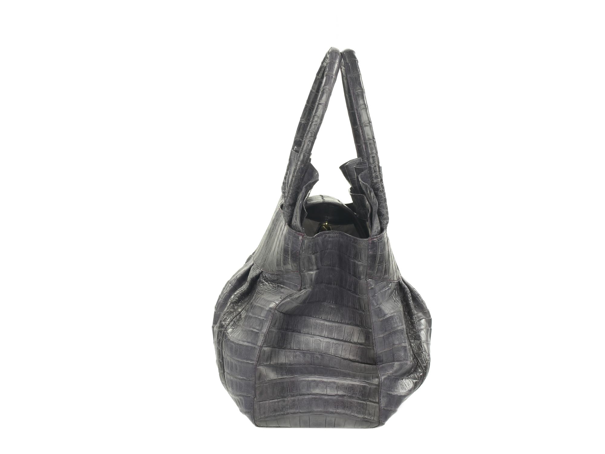Nancy Gonzalez Purple Crocodile Handbag