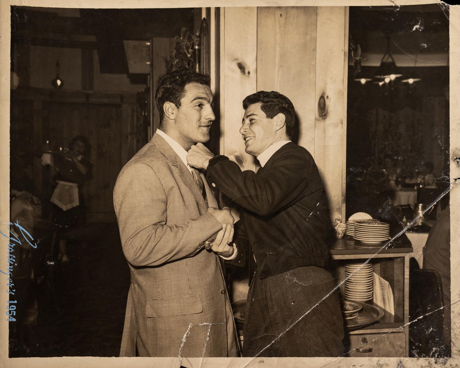 A Group of Six Original Rocky Marciano Photographs and a Joe Louis Wendell Wilkie Political Endorsement Record