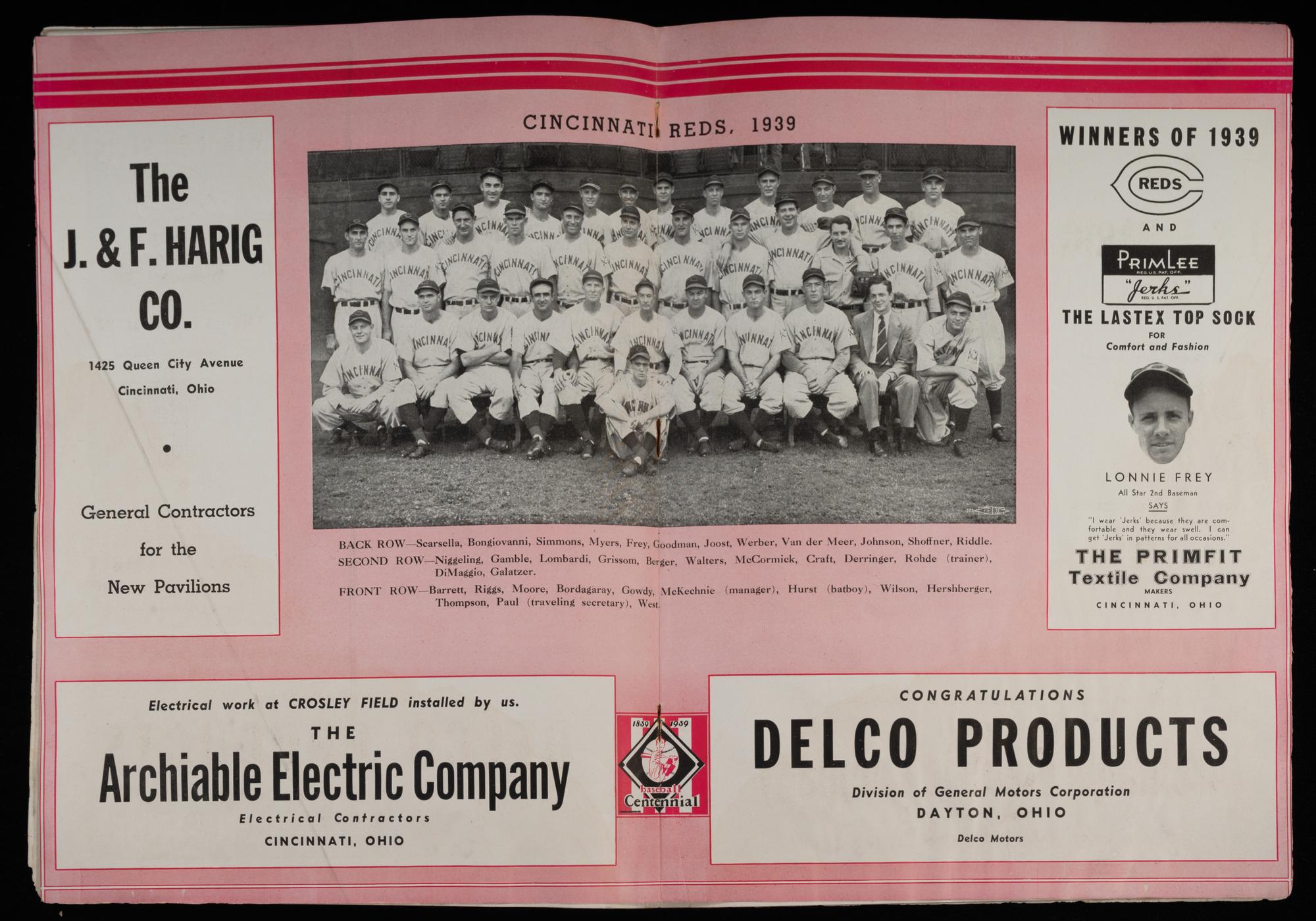 A 1939 New York Yankees vs. Cincinnati Reds World Series Program from Crosley Field