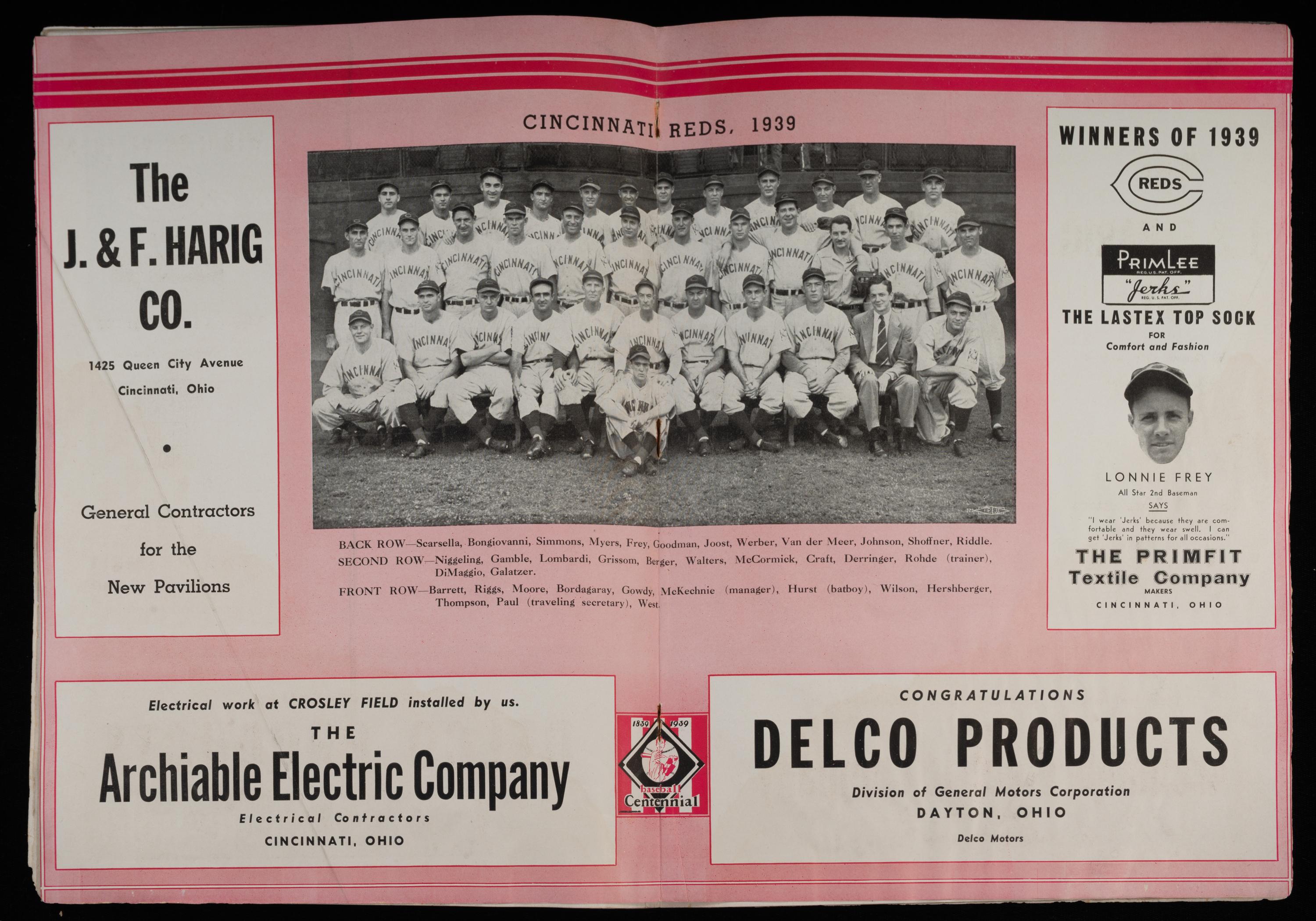 A 1939 New York Yankees vs. Cincinnati Reds World Series Program from Crosley Field