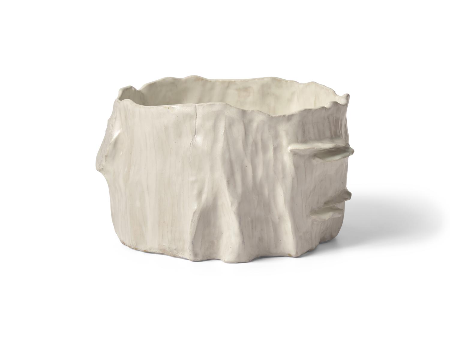 A Faux Bois Stoneware Orchid Pot By Loie DeVore DONATED BY LOIE DEVORE