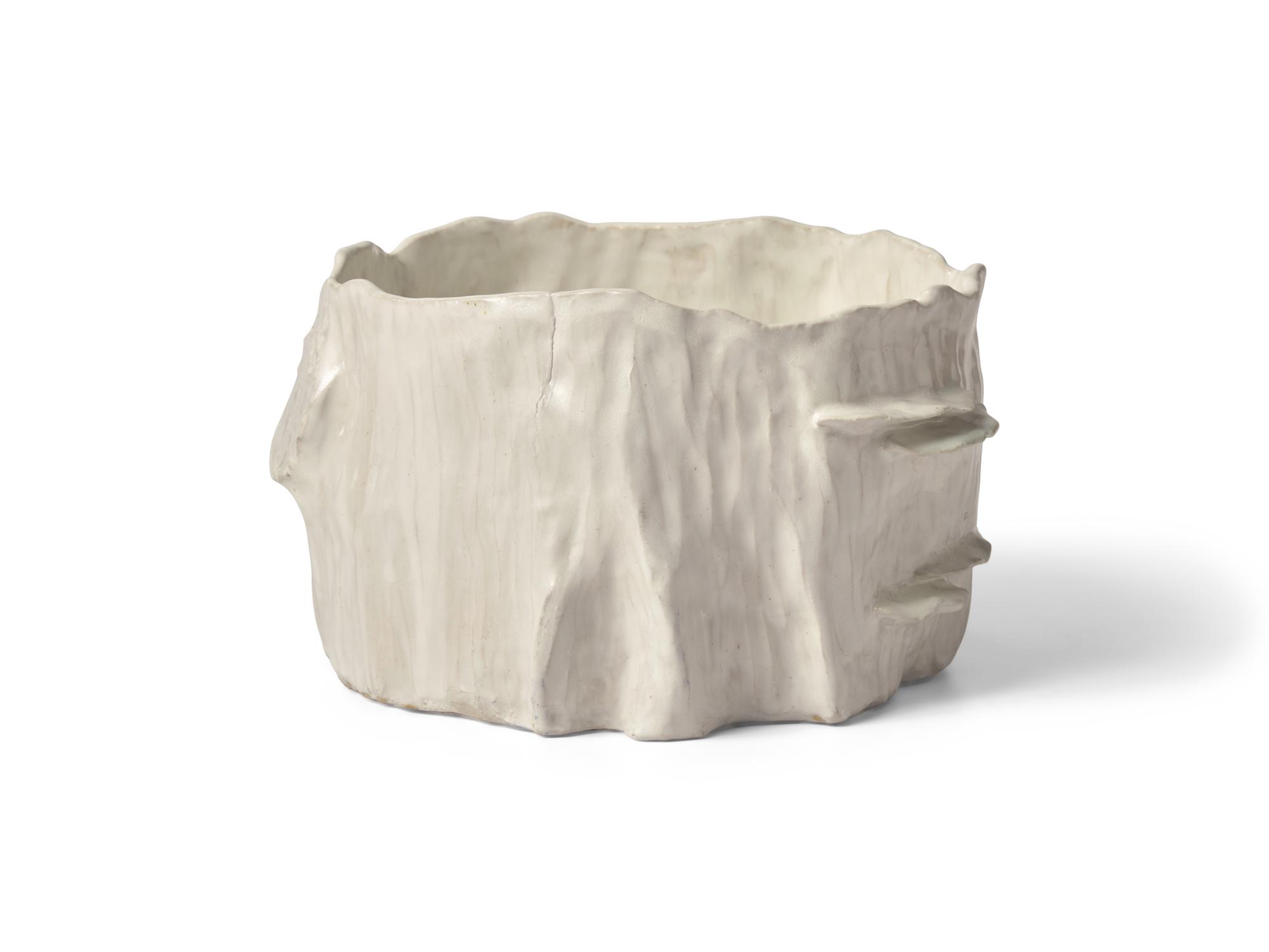 A Faux Bois Stoneware Orchid Pot By Loie DeVore DONATED BY LOIE DEVORE