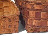 A Group of Six Northeastern Painted and Decorated Splint Baskets