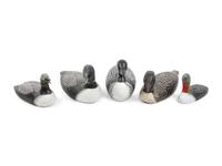 Five Carved and Polychrome Painted Loon Decoys