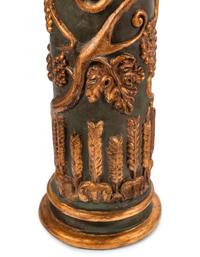 A Pair of Continental Painted and Parcel Gilt Columns