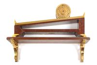 An English Gilt Bronze Mounted Mahogany Inclined Plane Clock Width of bracket 28 1/2 inches. — 19TH CENTURY