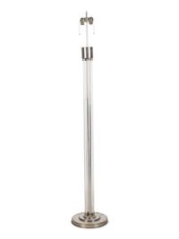 A French Nickeled Bronze and Lucite Floor Lamp