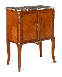 A French Tulipwood Marble-Top Cabinet