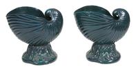 A Pair of Painted Ceramic Shell-Form Jardinieres Height 18 inches. — 20TH CENTURY