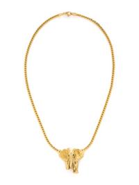 YELLOW GOLD AND EMERALD ELEPHANT NECKLACE