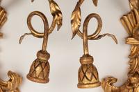 A Pair of Regency Style Giltwood Two-Light Sconces