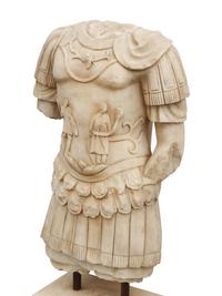An Italian Carved Marble Torso of a Roman Soldier