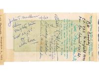 [WORLD WAR II]. Short snorter identified to Rear Admiral Edwin Mark Wilson, Jr. USN, containing autographs of Genl. Douglas MACARTHUR, Eddie RICKENBACKER, Willie MAYS, Herbert HOOVER, Richard NIXON, and more. Ca 1945-1977.