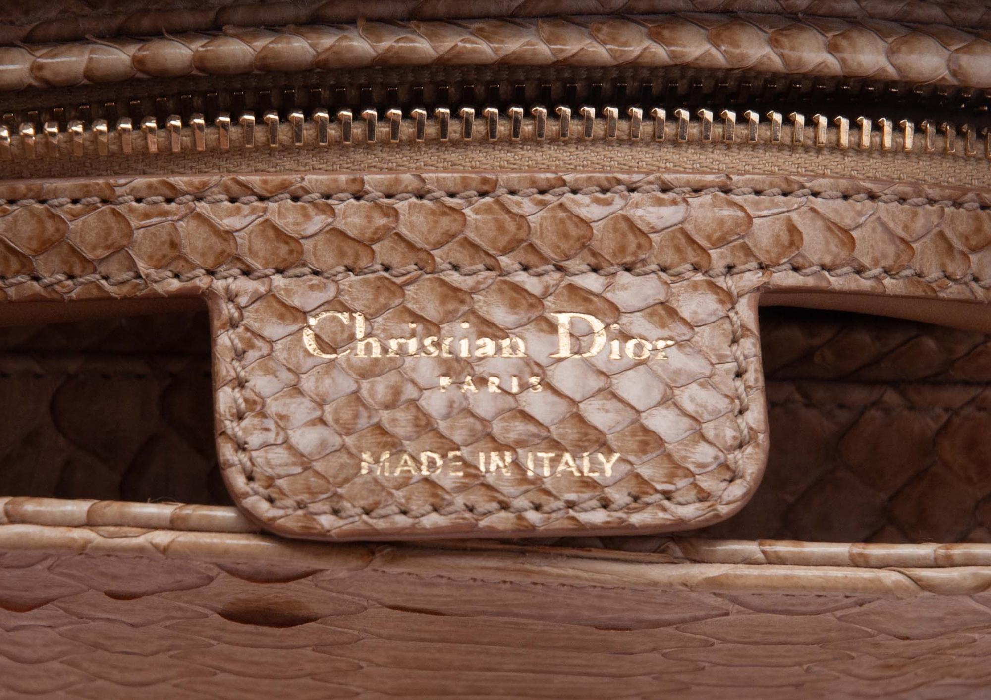 Christian Dior Tan Python Small Lady Dior Bag, 2009