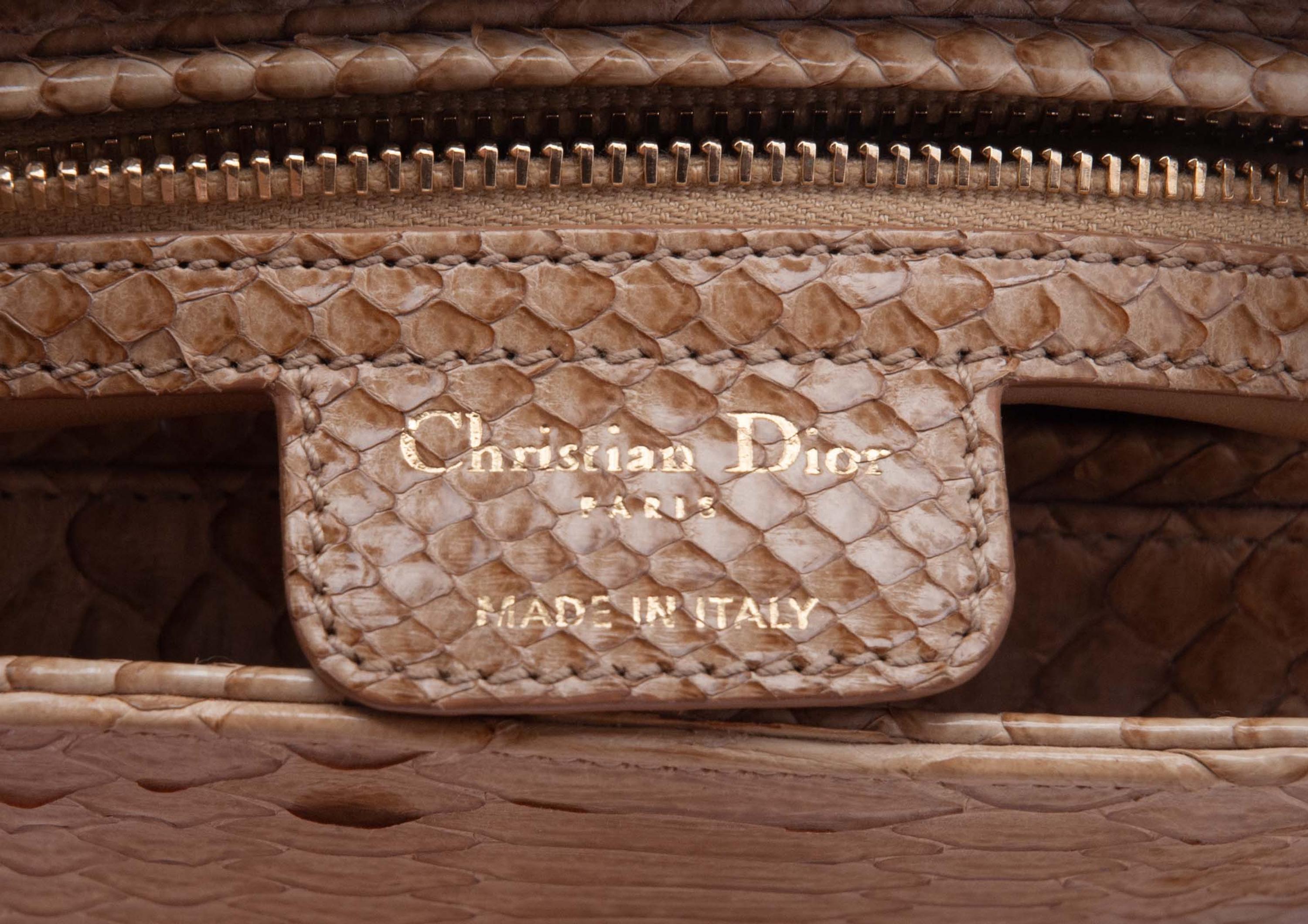 Christian Dior Tan Python Small Lady Dior Bag, 2009