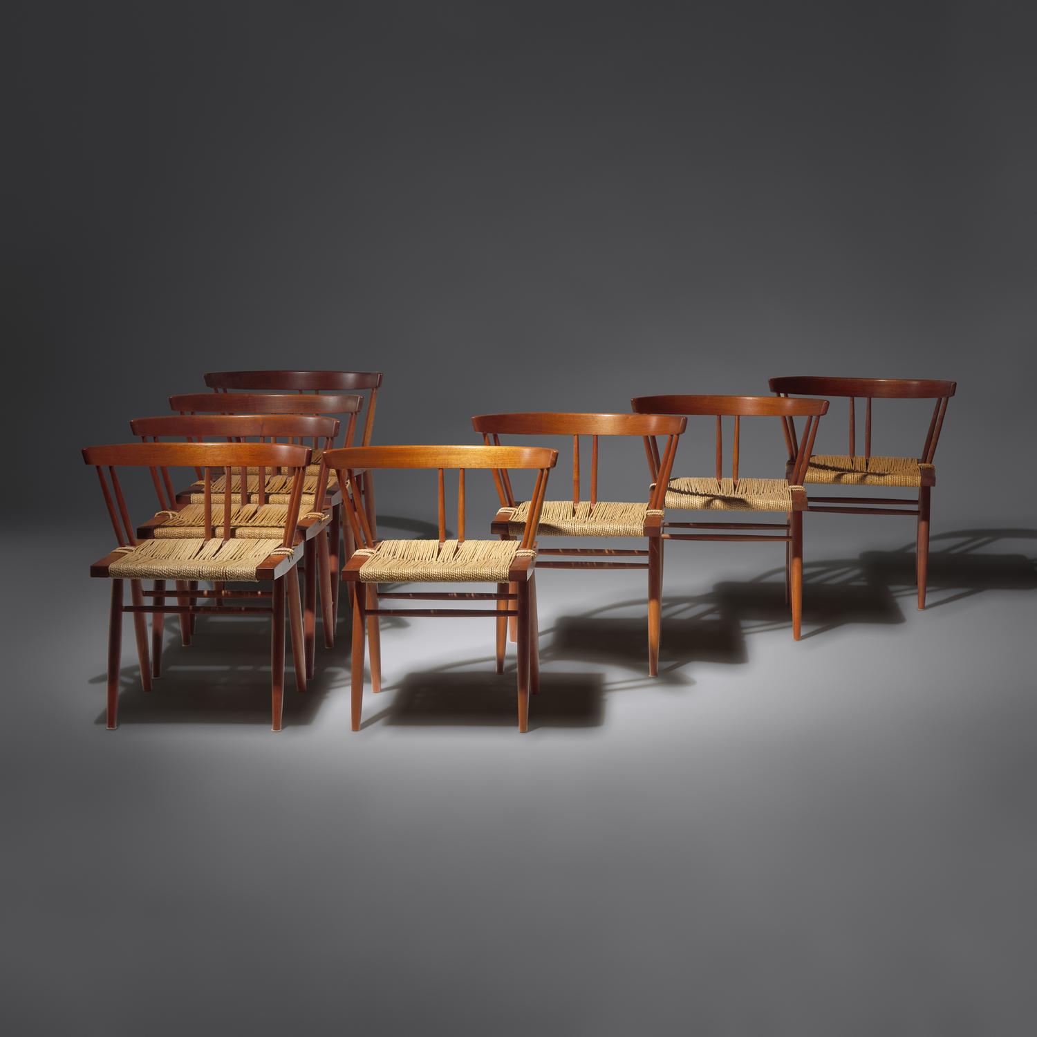 Grass Seat dining chairs, set of 8, 1964/1969