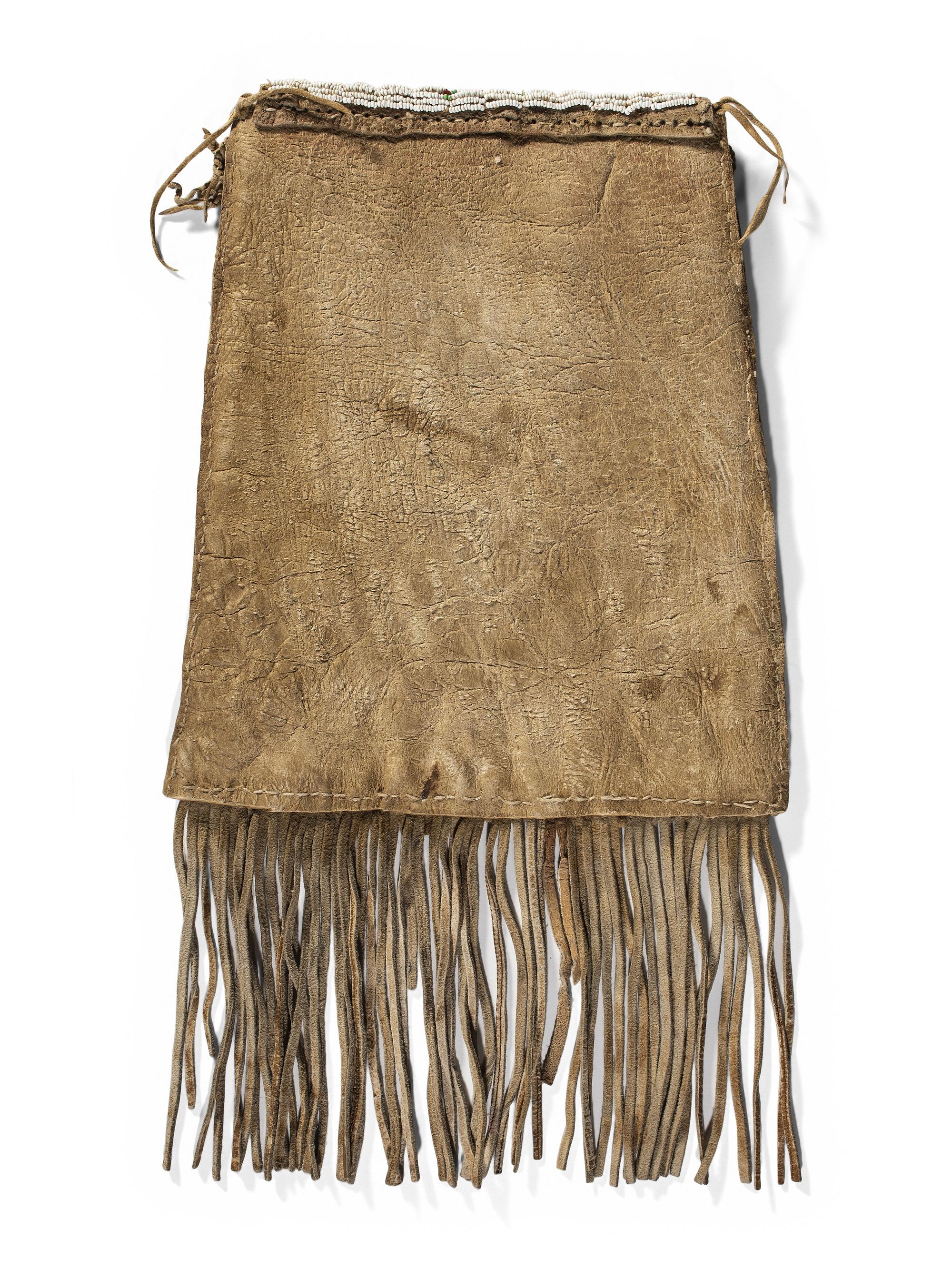 Arapaho Beaded Hide Dispatch Case, with American Flags