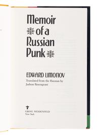 LIMONOV, Edward [Eduard Limonov] (1943-2020). His Butler’s Story . Judson Rosengrant, translator. New York: Grove Press, [1987].
