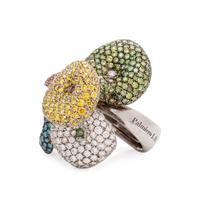 PALMIERO, DIAMOND AND COLORED DIAMOND 'MUSHROOM' RING