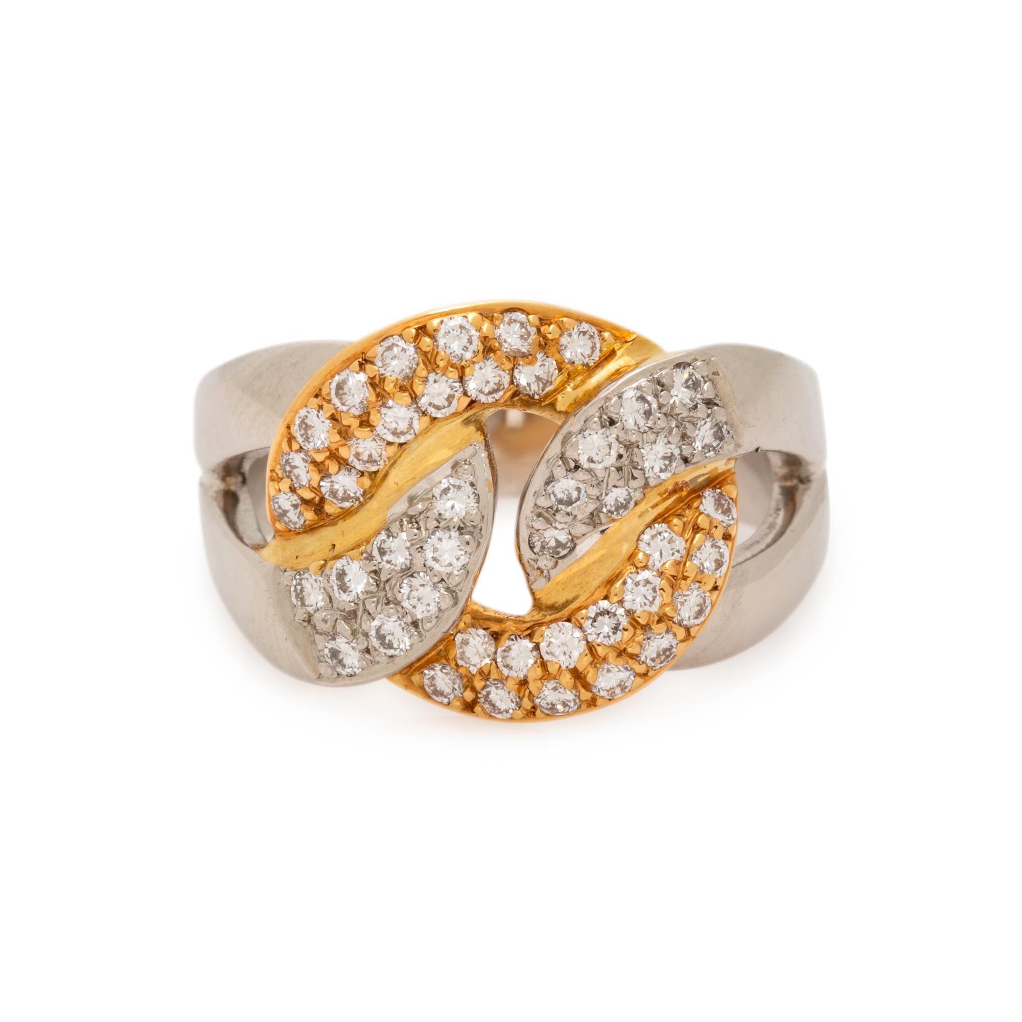 PLATINUM, YELLOW GOLD AND DIAMOND RING