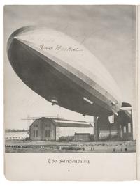 [TRANSPORTATION]. Hindenburg souvenir book signed by 5 crewmembers, including two who would die in the disaster. 1936.