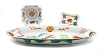 A Group of Three Lynn Chase Porcelain Table Articles Length of first: 24 1/2 inches.