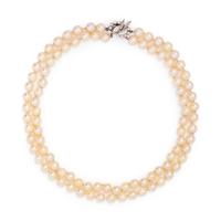 CULTURED PEARL AND DIAMOND NECKLACE