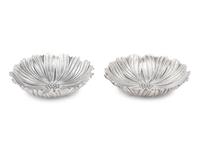 A Pair of Buccellati Silver Lotus Flower Dishes